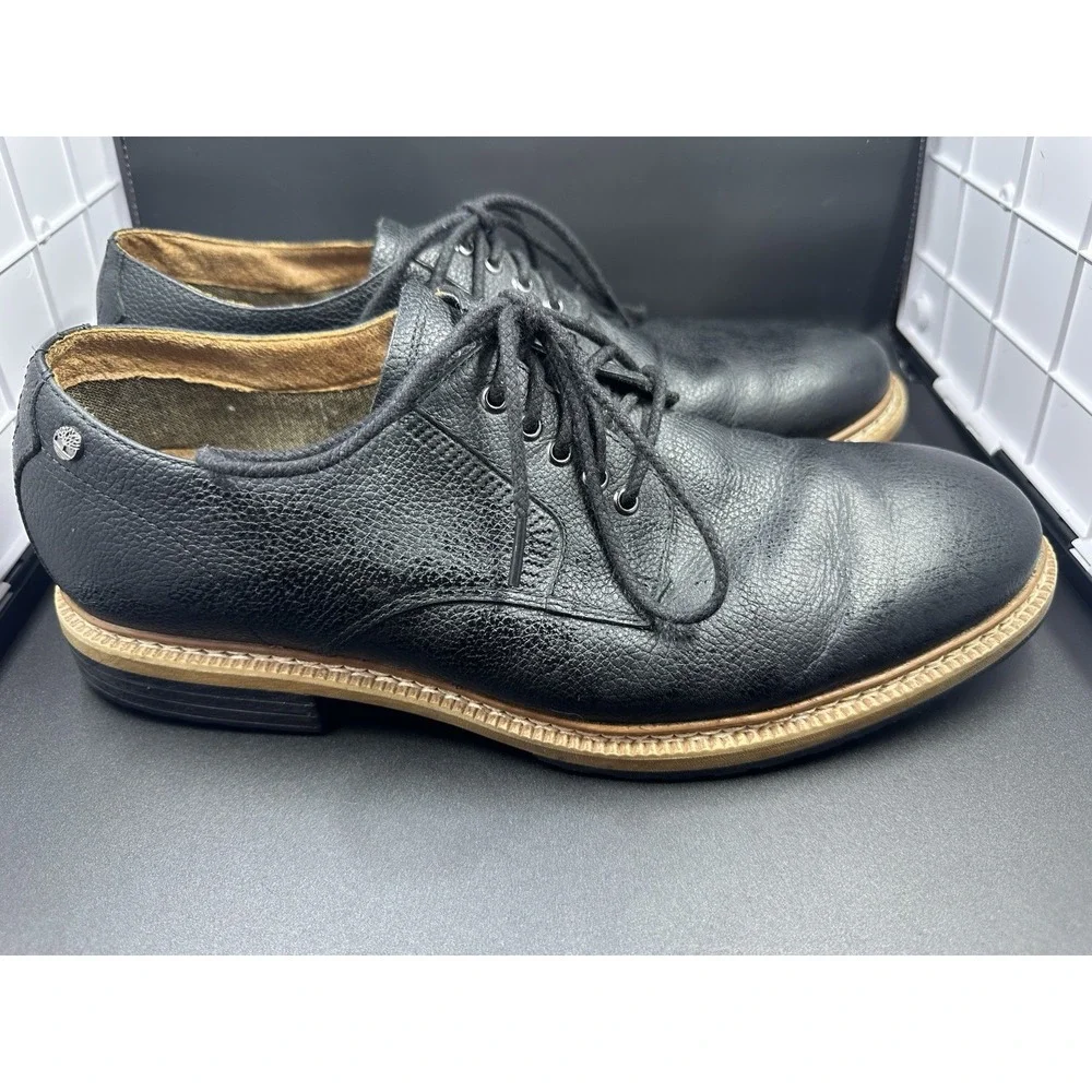 Timberland Mens Black Leather Waterproof Oxford Dress Shoes Lace Up Size 9.5 410